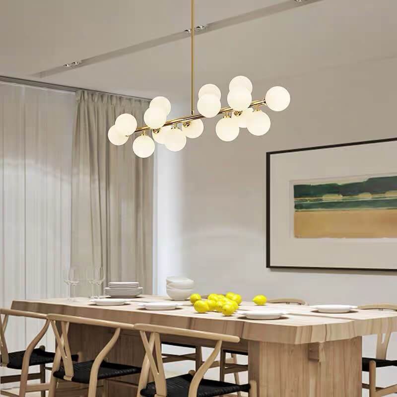 Nordic Light Luxury Glass Ball Chandelier - Magic Bean Island Light, 16-Light