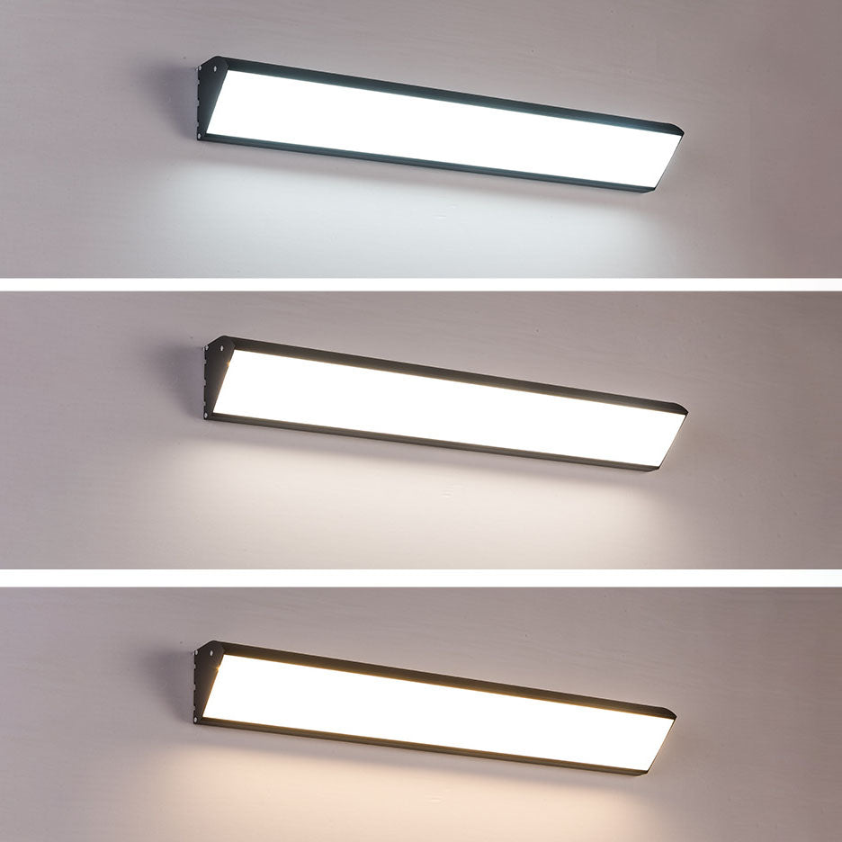 Modern Industrial Waterproof LED Wall Sconce with Rectangular Aluminum Frame and Acrylic Panel for Outdoor Patio