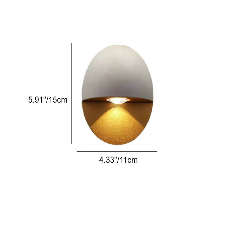 Sleek Modern Oval Aluminum Outdoor LED Wall Sconce Lamp – Waterproof