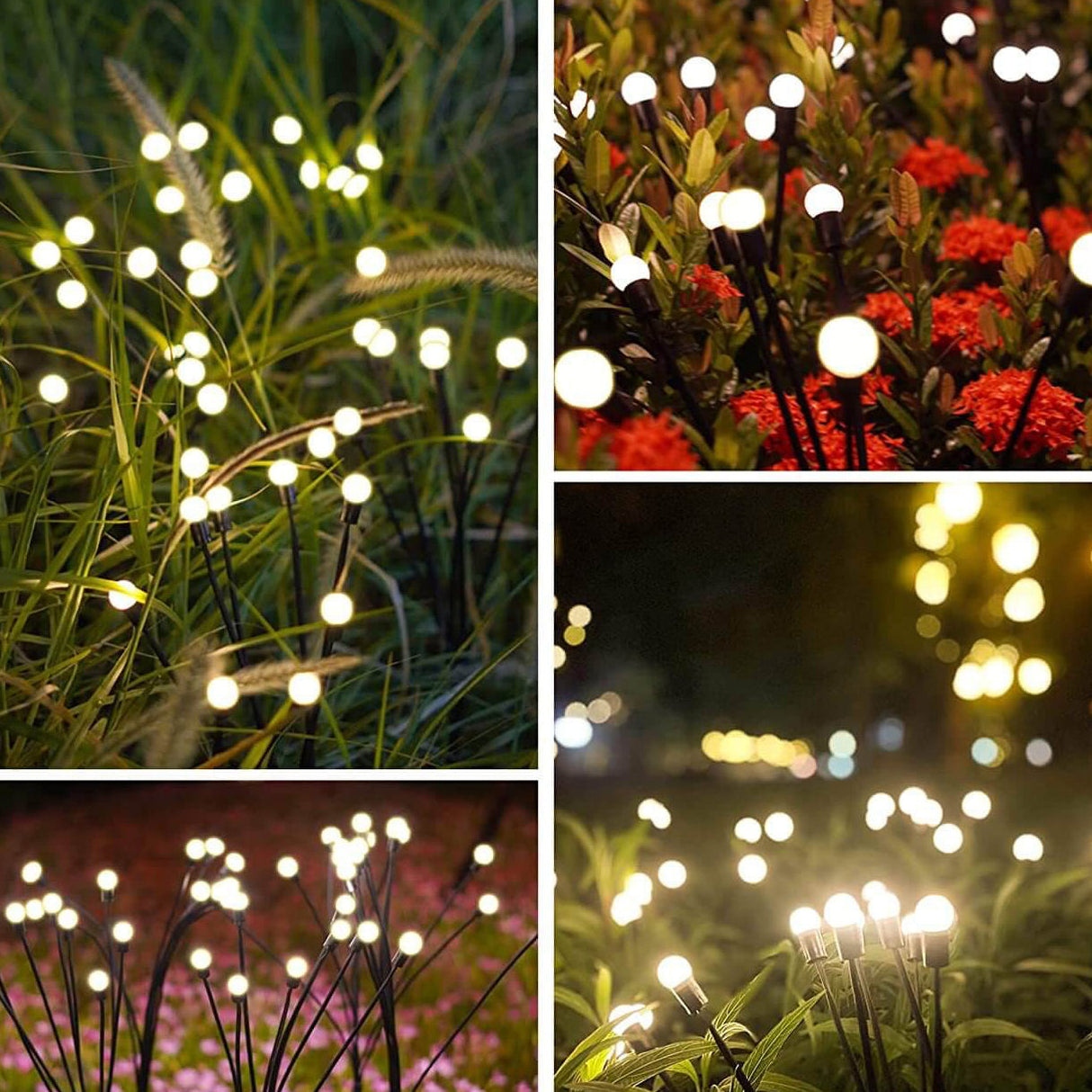 Modern Solar Firefly LED Garden Light – Waterproof ABS, Ground-In Lawn Landscape Lighting