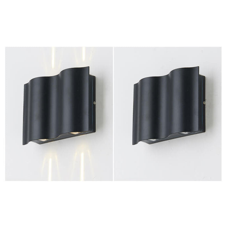 Modern Wave Aluminum LED Outdoor Wall Sconce – Waterproof, Weatherproof Exterior Lighting