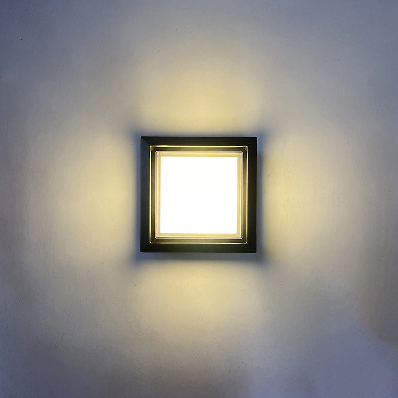 Modern Minimalist Waterproof Square LED Outdoor Wall Sconce Lamp - Aluminum & Acrylic, Garden