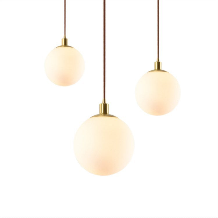 Nordic Minimalist White Orb 1-Light Pendant Lamp