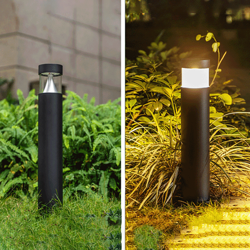 Modern Industrial Aluminum LED Column Garden Light – Waterproof Landscape Lighting for Lawn & Garden