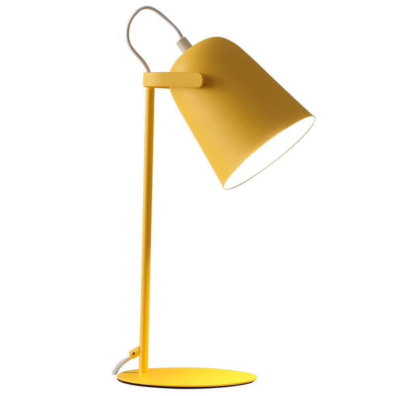 Nordic Macaron-Colored Iron Bucket Table Lamp with Creative 1-Light Design