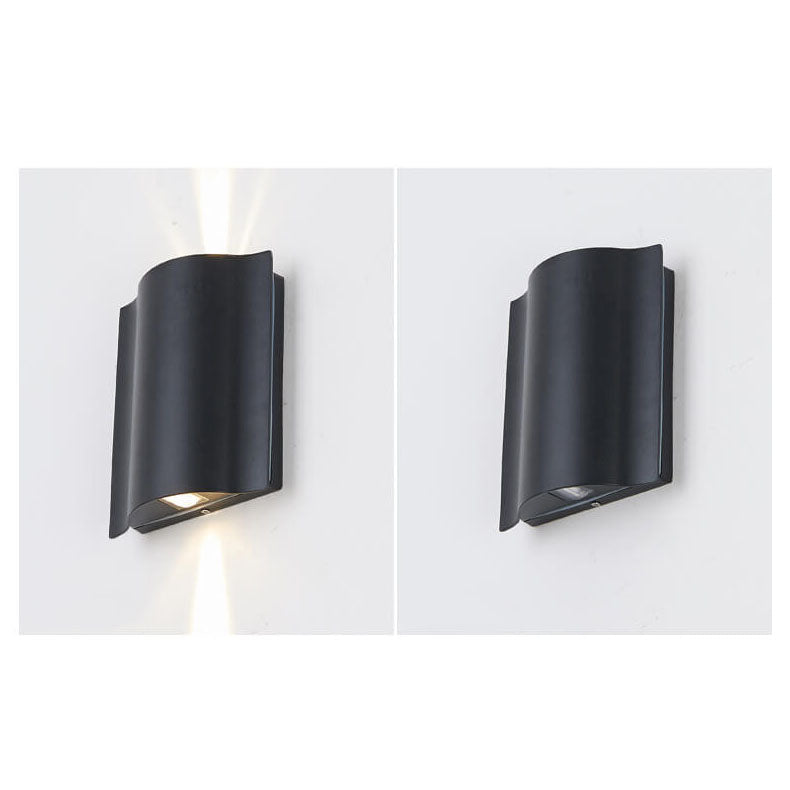 Modern Wave Aluminum LED Outdoor Wall Sconce – Waterproof, Weatherproof Exterior Lighting