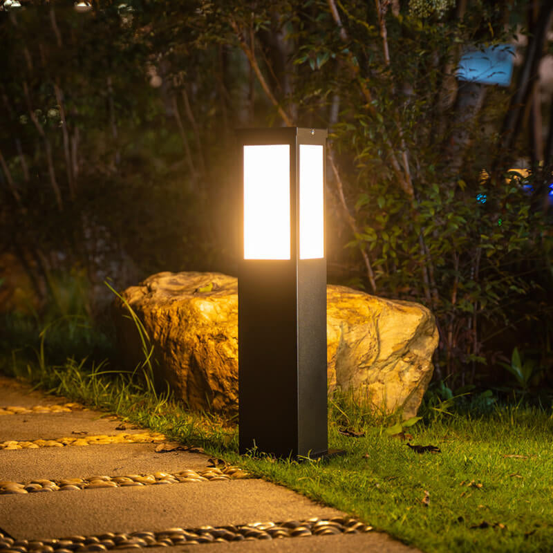 Chic Modern Solar Lawn Square Column Outdoor Waterproof Path Light