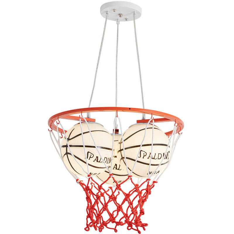 Whimsical Cartoon Basketball 3-Light Kids Ceiling Chandelier
