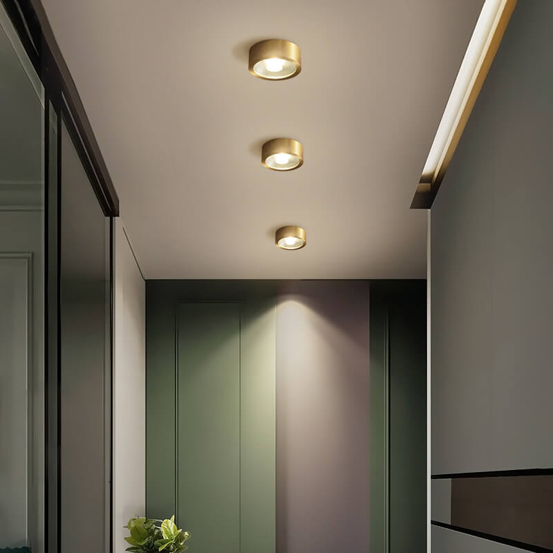 Nordic Light Luxury All-Copper Ultra-Thin LED Flush-Mount Ceiling Light