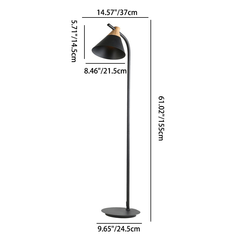 Nordic-Inspired Macaron Cone Shade 1-Light Floor Lamp