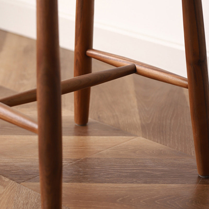 Elegant Traditional Japanese Rectangular Rope-Woven Wooden Bar Stool for the Dining Room