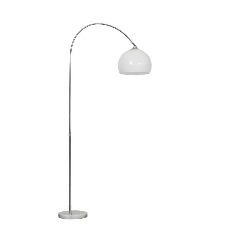 Modern Globe Acrylic Shade 1-Light Floor Lamp with Fishing-Rod Style Stand