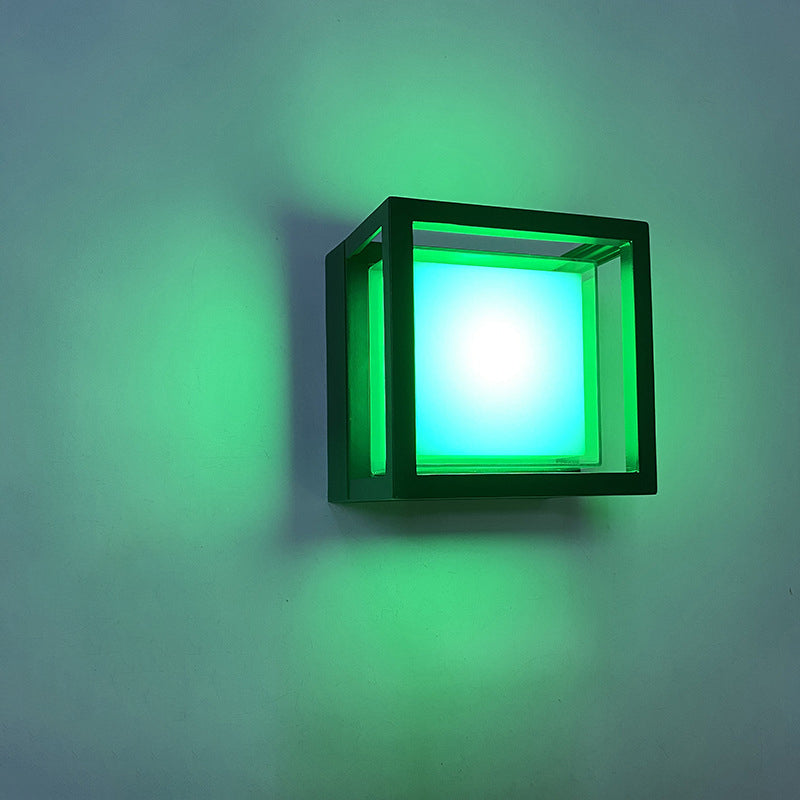 Modern Minimalist Waterproof Square LED Outdoor Wall Sconce Lamp - Aluminum & Acrylic, Garden