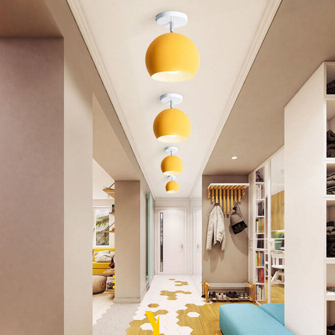 Nordic Macaron Dome 1-Light Semi-Flush Ceiling Light - Modern Minimalist Design