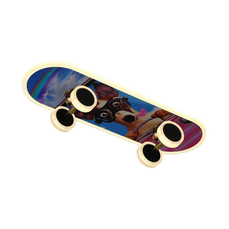 Creative Cartoon Skateboard LED Kids’ Flush Mount Ceiling Light – Acrylic Ceiling Fixture