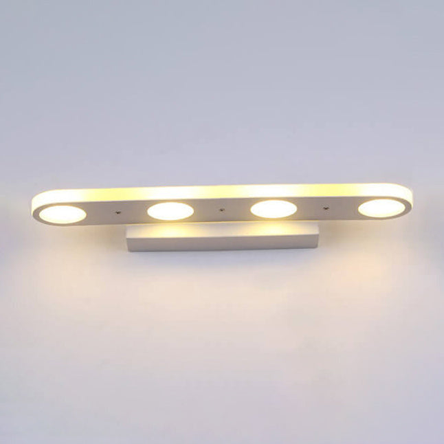 Modern White Oval Acrylic Vanity Light – Long Sleek Wall Sconce Lamp (4- or 6-Light)