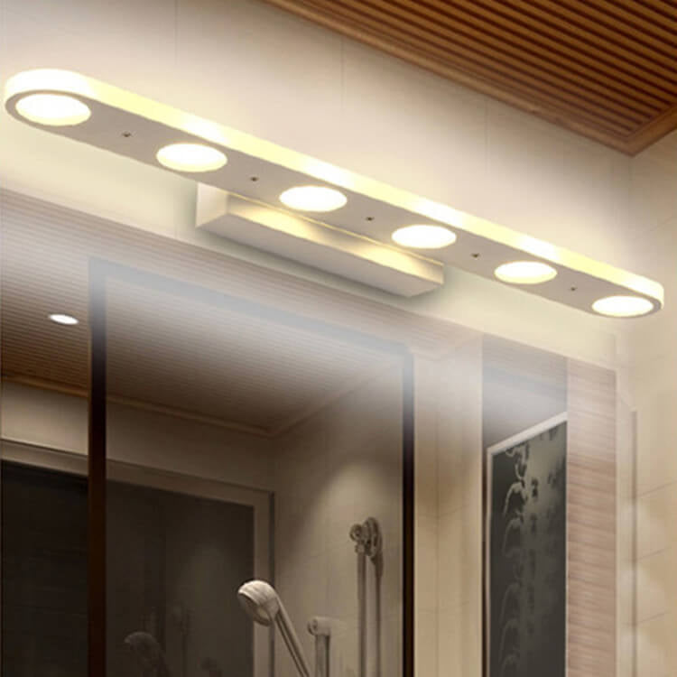 Modern White Oval Acrylic Vanity Light – Long Sleek Wall Sconce Lamp (4- or 6-Light)