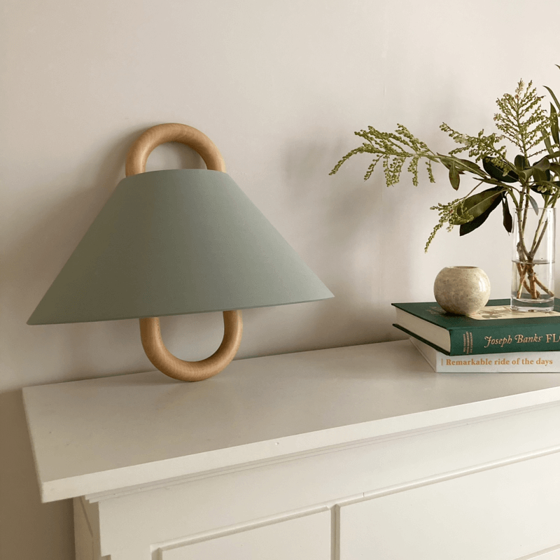 Sleek Contemporary Solid Wood Pleated Semi-Circle 1-Light Wall Sconce Lamp