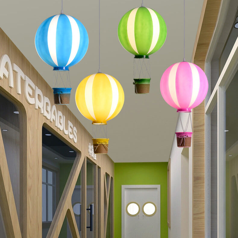 Scandinavian Modern 1-Light Hot Air Balloon Pendant Light, Iron & Acrylic