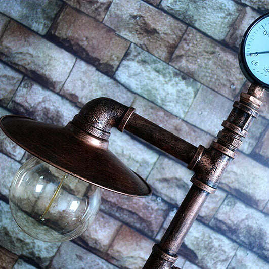 Industrial Steampunk Copper Water Pipe 2-Light Vintage Floor Lamp