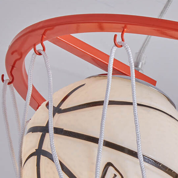 Whimsical Cartoon Basketball 3-Light Kids Ceiling Chandelier