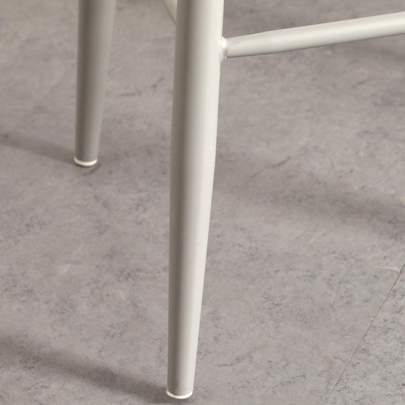 Sleek Modern Minimalist Rectangular Carbon Steel Bar Stool with Plastic Backrest for Dining Room