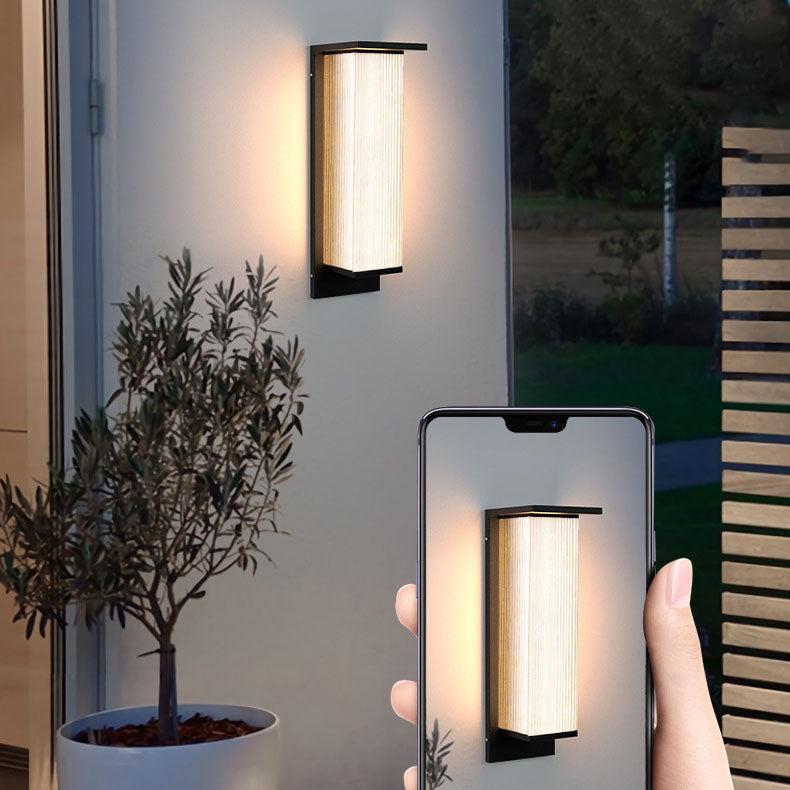 Modern Minimalist Solar LED Outdoor Wall Sconce – Rectangular Stainless Steel & Acrylic, Waterproof Patio Lighting