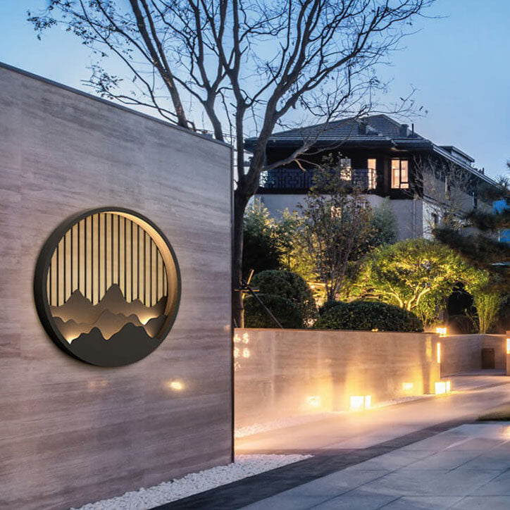 Modern Round Stainless Steel PC LED Waterproof Outdoor Wall Sconce Light