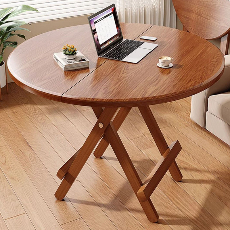 Sleek Contemporary Scandinavian Round Dining Table with MDF Top and Steel Base — Seats 4