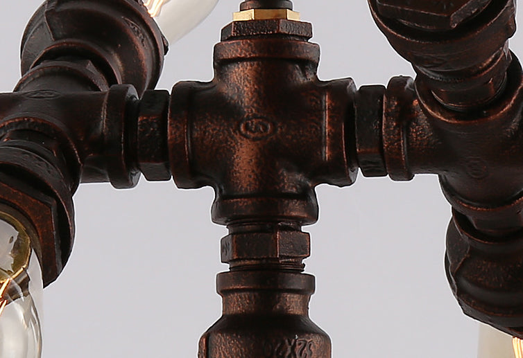 7-Light Industrial Iron Water Pipe Chandelier