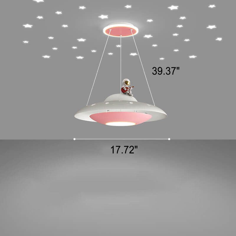 Modern Creative Flying Saucer LED Chandelier for Kids — Space Astronaut Theme