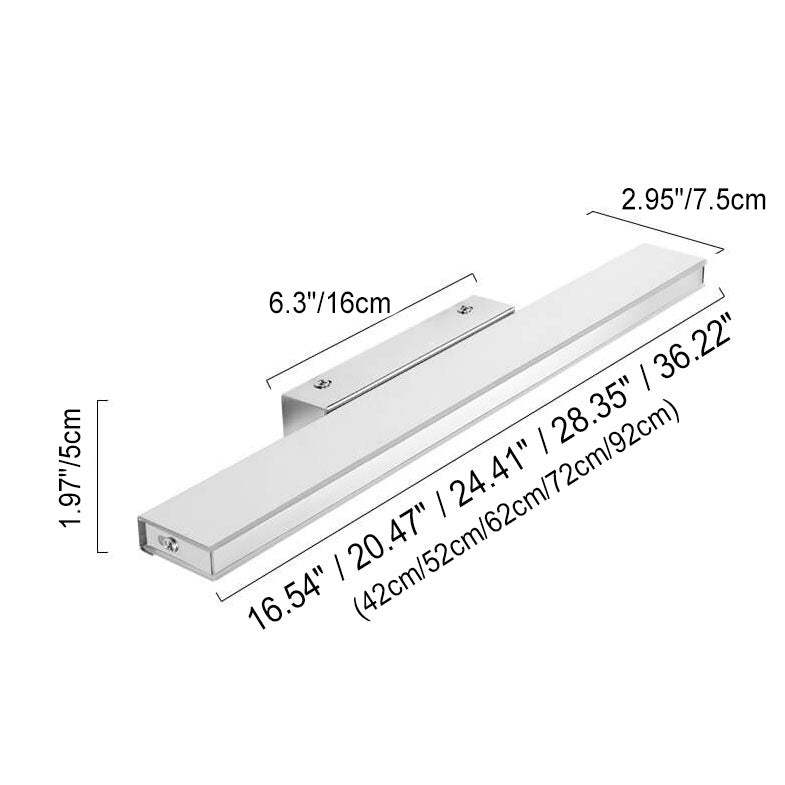 Sleek Modern Minimalist Rectangular Anti-Fog LED Vanity Light Wall Sconce
