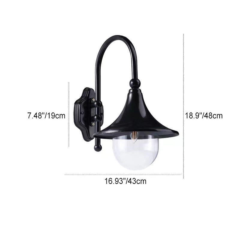 Sleek Contemporary Industrial Aluminum Horn-Style 1-Light Wall Sconce for Outdoor Patio