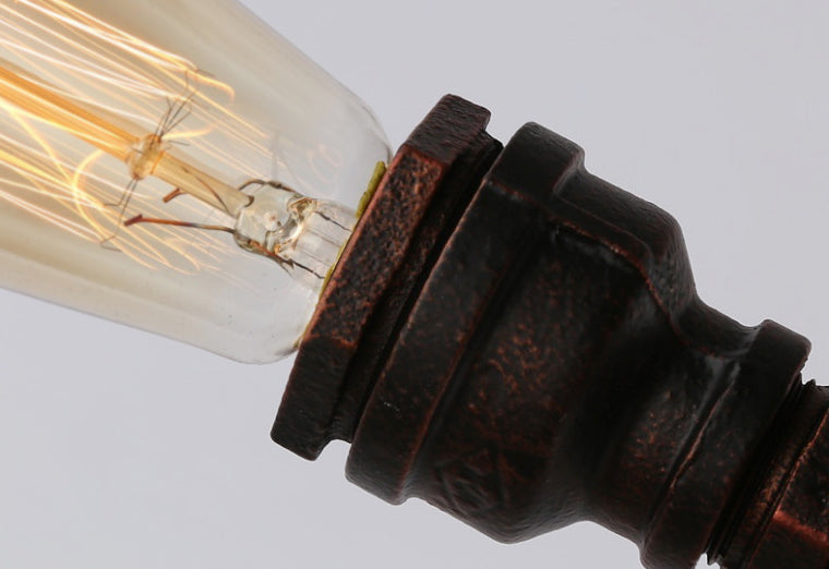 7-Light Industrial Iron Water Pipe Chandelier