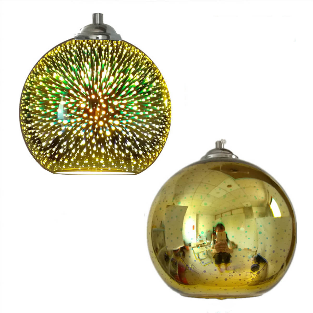 Modern 3D Colorful Fireworks Glass Pendant Light – 1-Light Dome Pendant Fixture