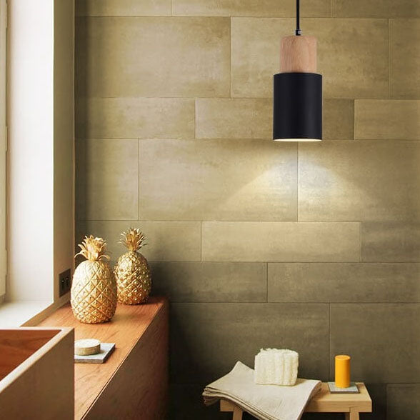Nordic Macaron Aluminum Cylinder 1-Light LED Pendant Light