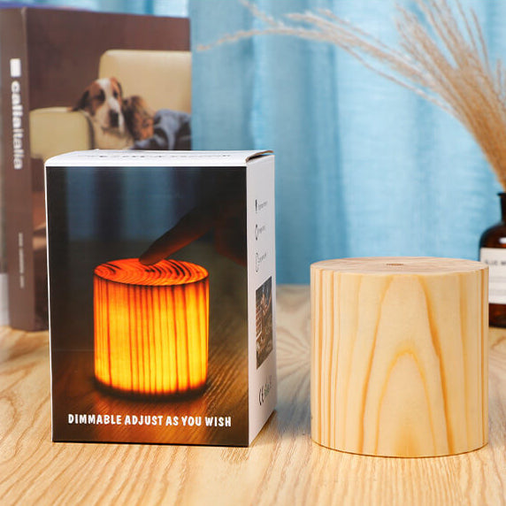 Creative Wooden LED Touch Night Light Table Lamp