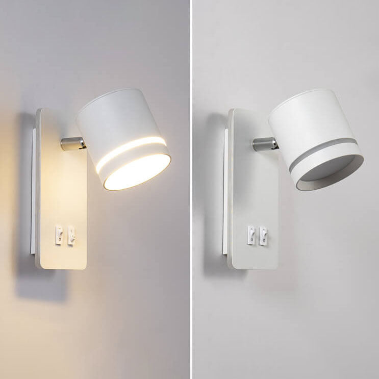 Nordic Minimalist Square LED Reading Wall Sconce with Rotatable Spotlight