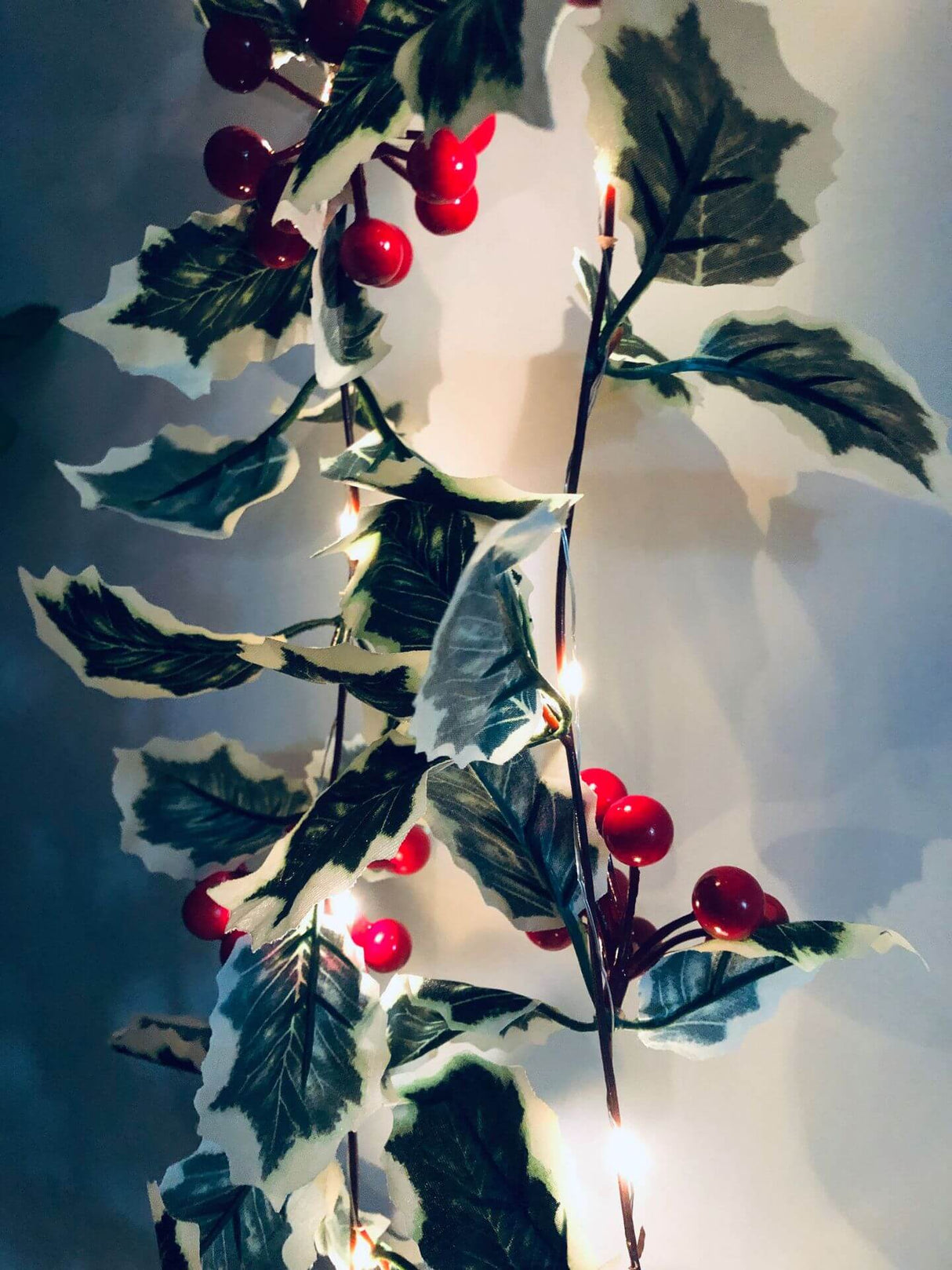 Christmas Red Fruit Rattan String Lights for Window & Patio – Perfect Party Decoration for Christmas and Thanksgiving