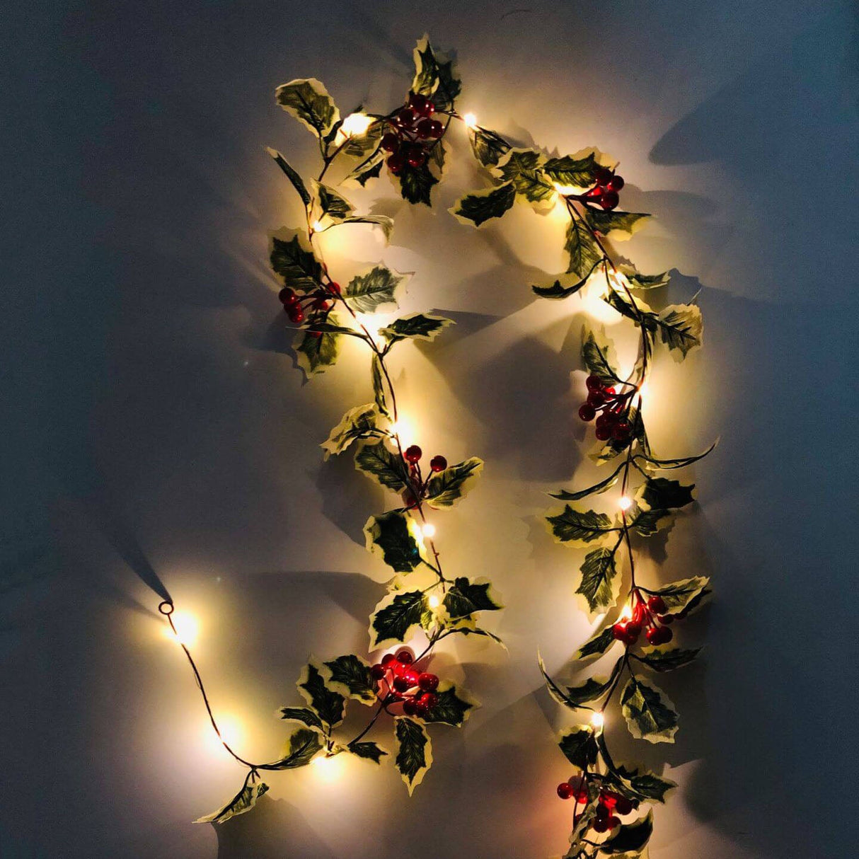 Christmas Red Fruit Rattan String Lights for Window & Patio – Perfect Party Decoration for Christmas and Thanksgiving