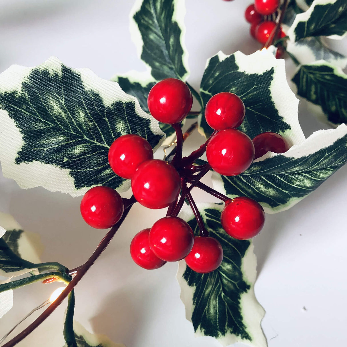 Christmas Red Fruit Rattan String Lights for Window & Patio – Perfect Party Decoration for Christmas and Thanksgiving