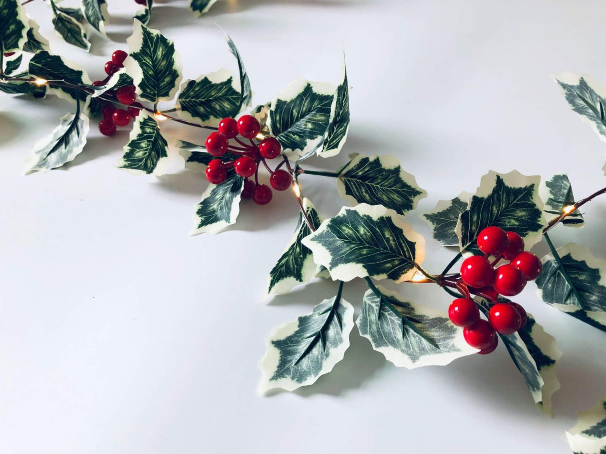 Christmas Red Fruit Rattan String Lights for Window & Patio – Perfect Party Decoration for Christmas and Thanksgiving