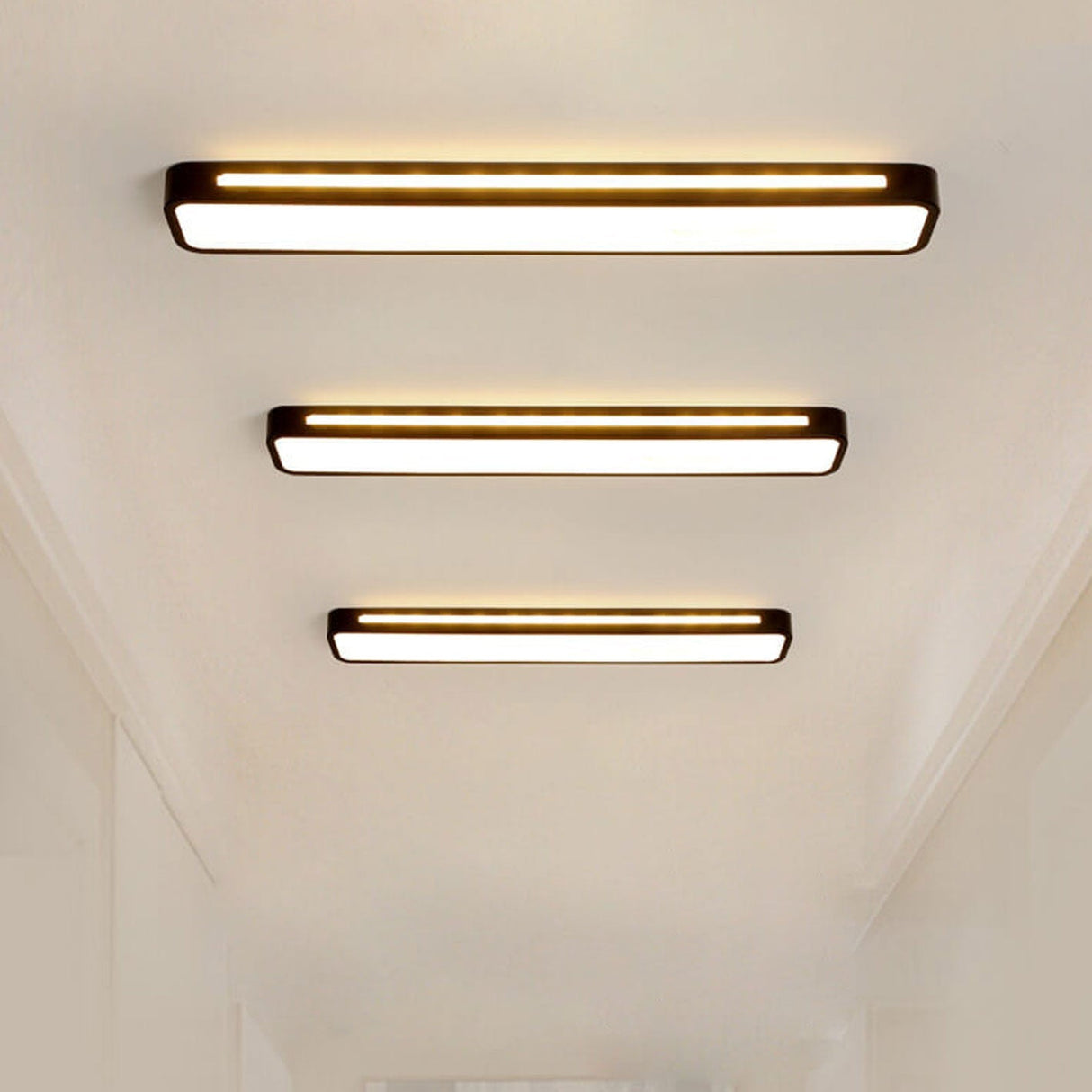 Nordic Minimalist Long LED Flush-Mount Ceiling Light — Sleek, Modern Ceiling Fixture