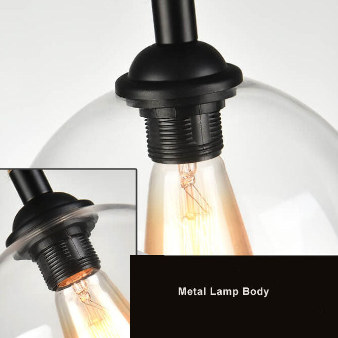 Retro Rope-Hung Glass Globe Pendant Light, 1-Light