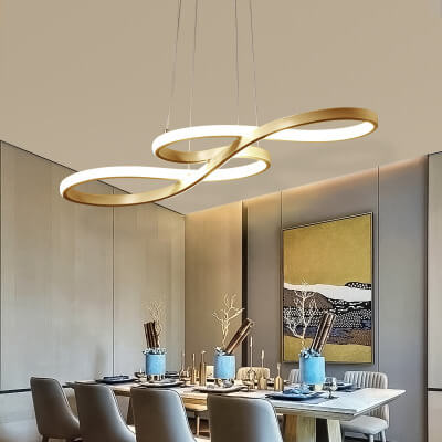 Contemporary Double-Sided Twist 1-Light LED Chandeliers