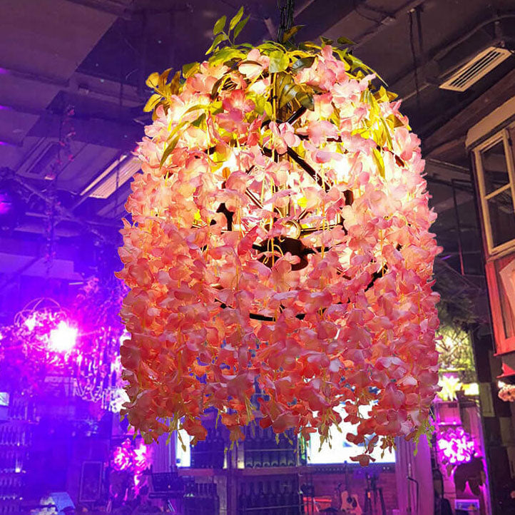 Industrial Colorful Flower Globe Chandeliers - 1/3/5-Light Options