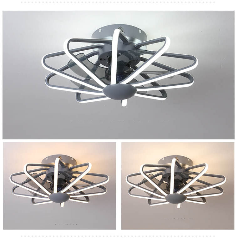 Nordic Cage-Style LED Ceiling Fan Light, Semi-Flush Mount Fixture