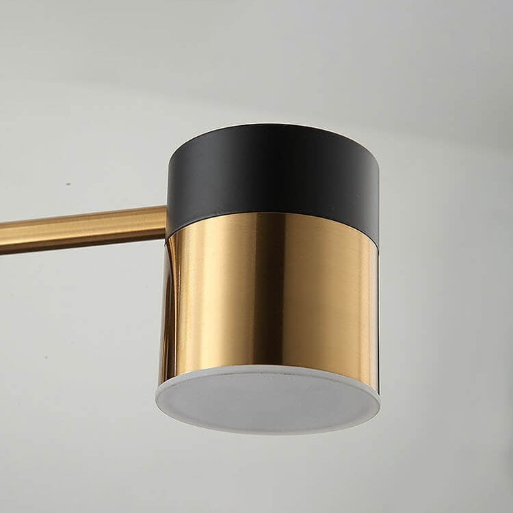 Sleek Modern Minimalist Black & Gold 4-8 Light Semi-Flush Mount Ceiling Light