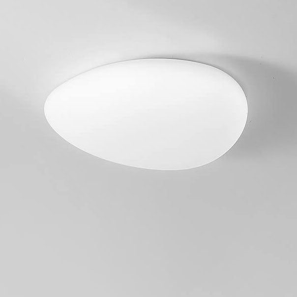 Nordic Minimalist Cobblestone PE Lampshade LED Flush-Mount Ceiling Light, Modern & Energy-Efficient