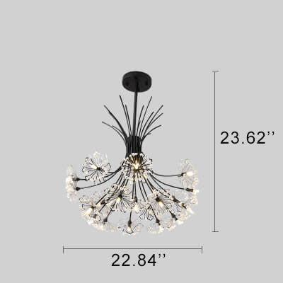 Crystal 13-19 Light Dandelion Shade Chandeliers – Elegant Crystal Pendant Lighting